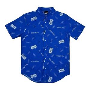 The Office Dunder Mifflin Mens Blue Button Up Shirt 2XL